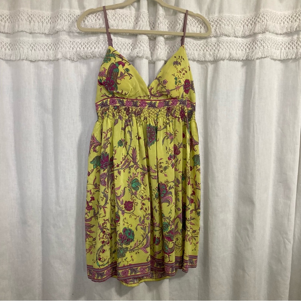 Plenty by Tracy Reese boho flowy sleeveless mini dress made of 100% silk size 8